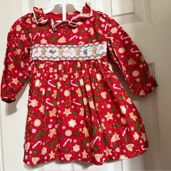 New Bonnie Baby Smocked Christmas address & Diaper Cover - Picture 6 of 10